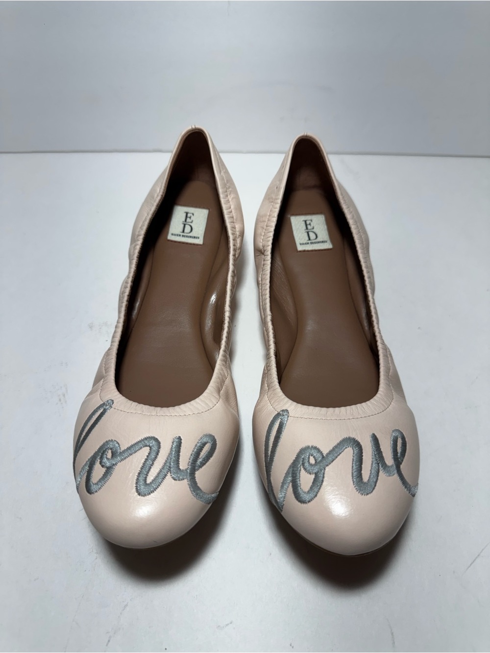 ED Ellen Degeneres Women's Langston Embroidered Love Pink Ballet Flats 
Size 7